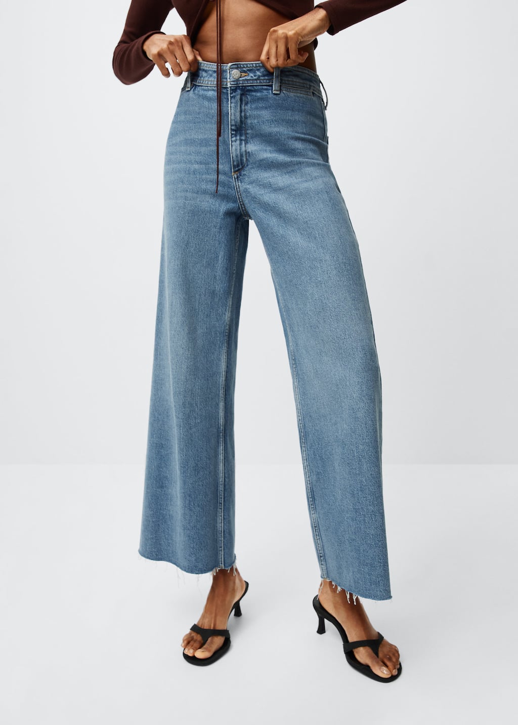 High-waist jeans in culottestijl - Dames | Mango België