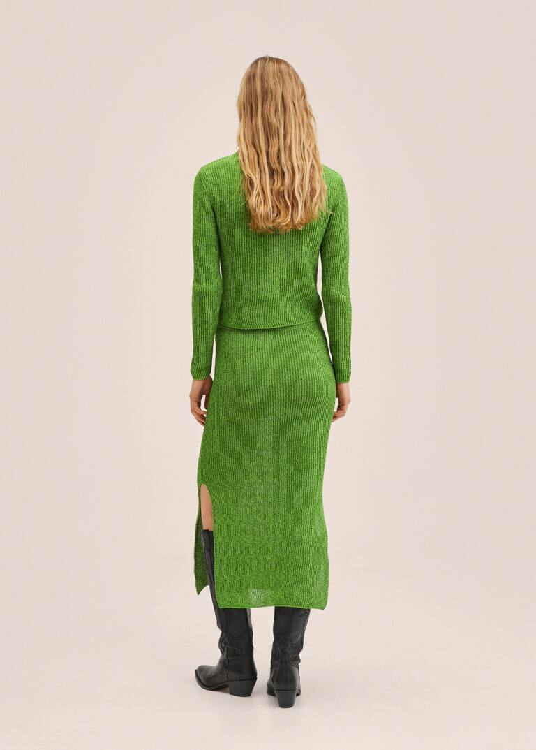 Slit knitted skirt Women Mango USA