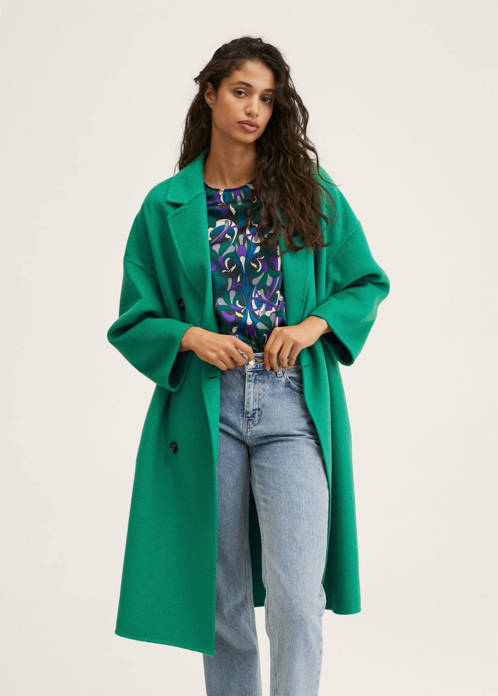 mango green coat