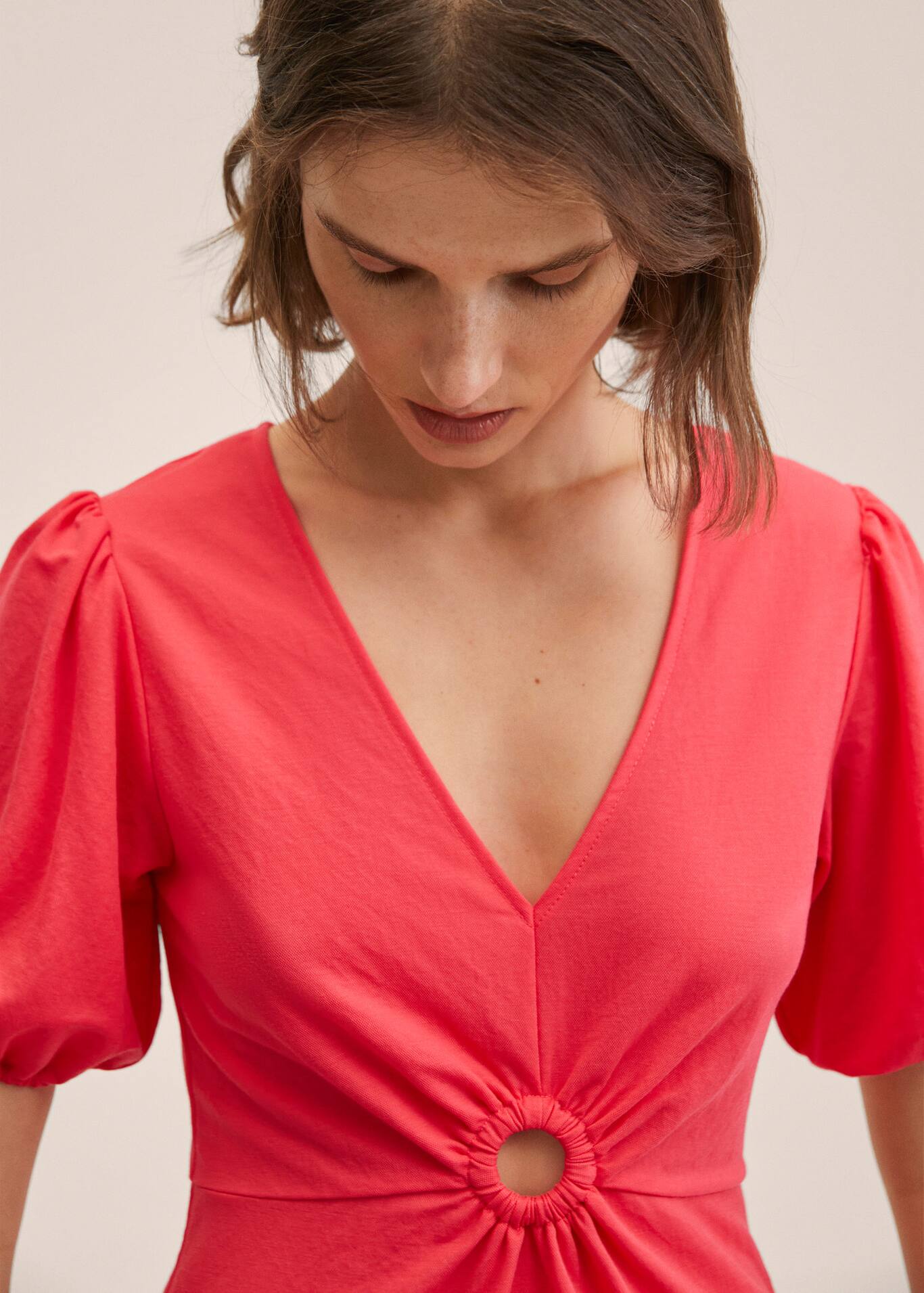 Puffed sleeves dress Women MANGO OUTLET USA