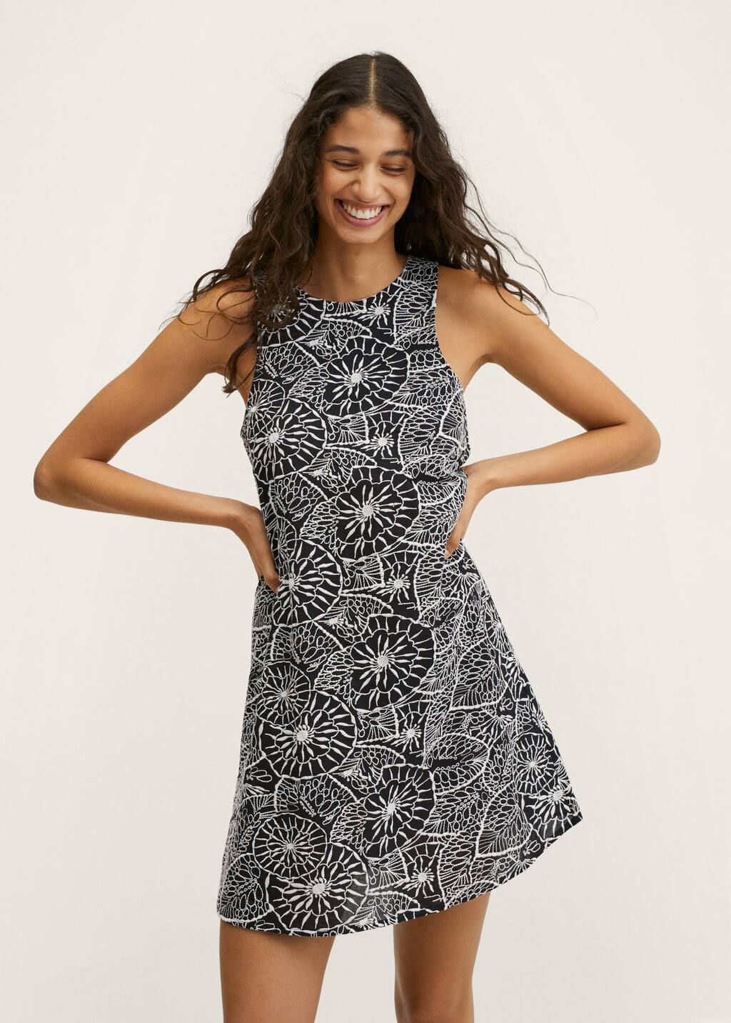 mango embroidered cotton dress