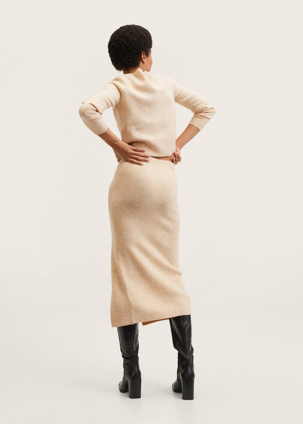 Mango Slit knitted skirt 27050360 06
