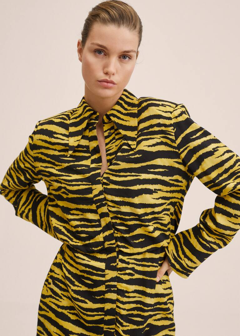 Animal print shirt dress Women MANGO OUTLET USA