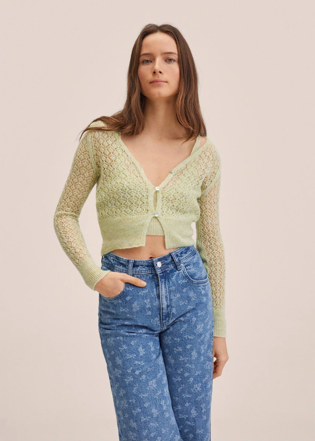 mango cropped cardigan