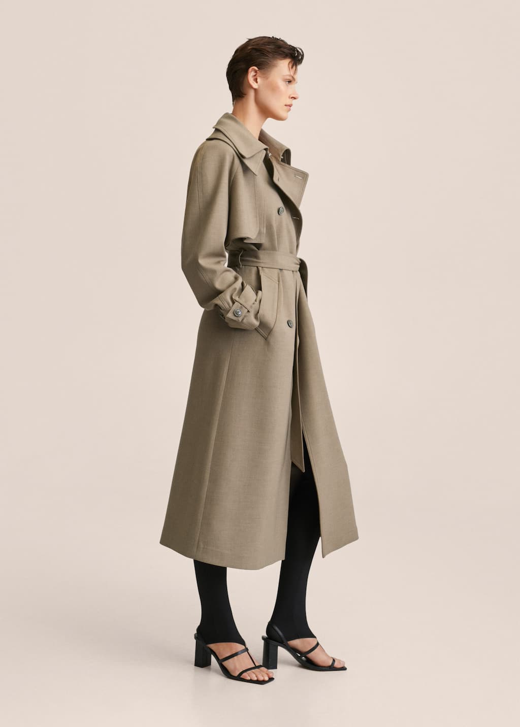 mango long black coat