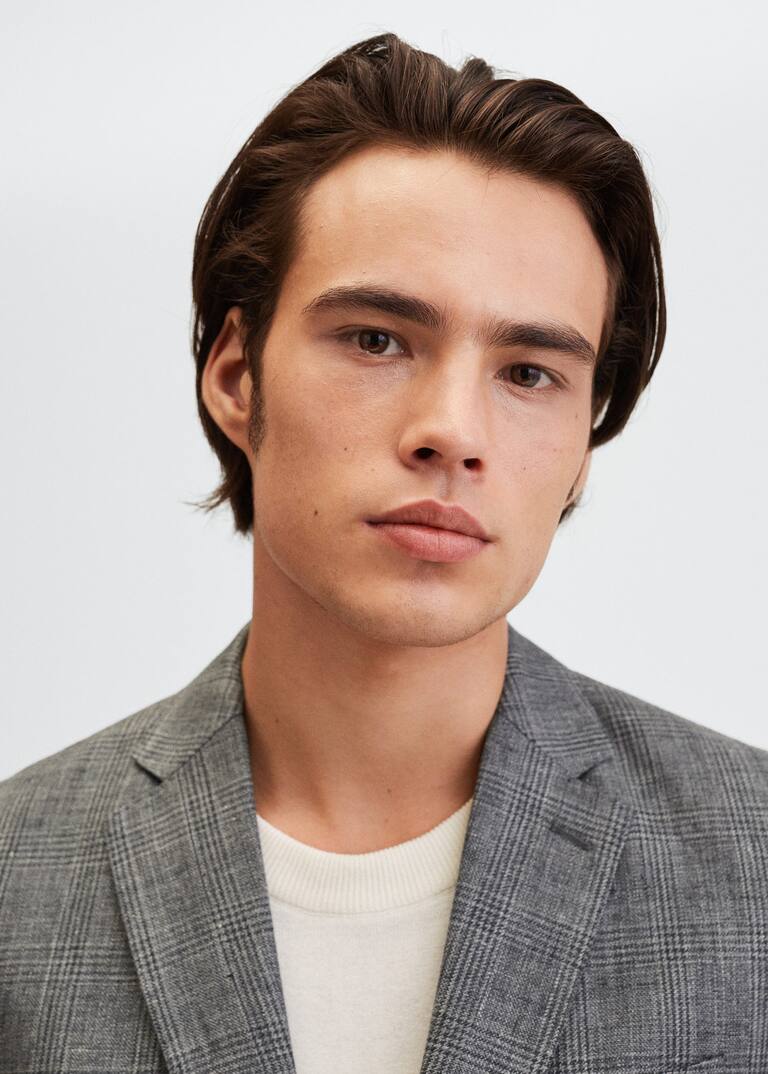 Slim fit linen suit blazer Man MNG Man Australia