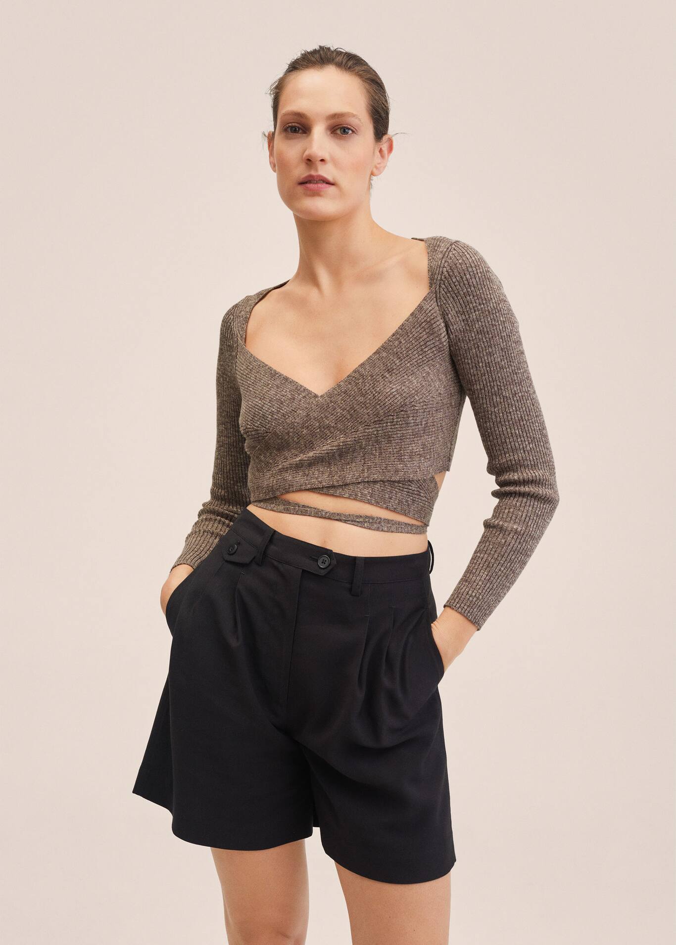 Wrap cable knit cardigan Women MANGO OUTLET USA