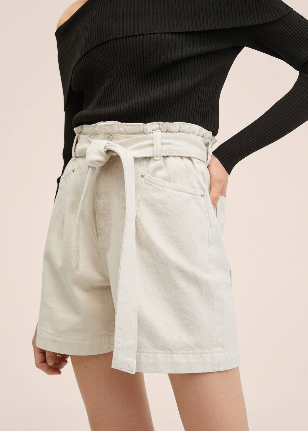 Short vaquero paperbag - Mujer | Mango USA