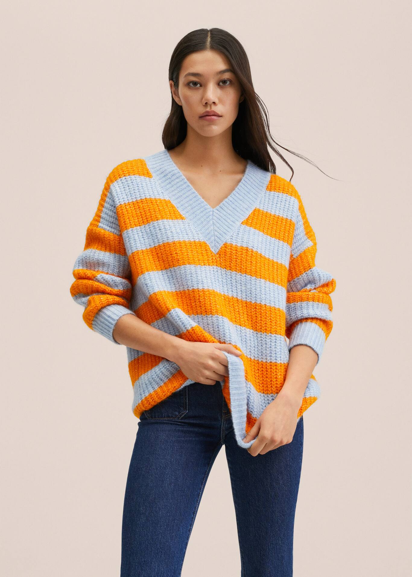 Knit striped sweater Women MANGO OUTLET USA