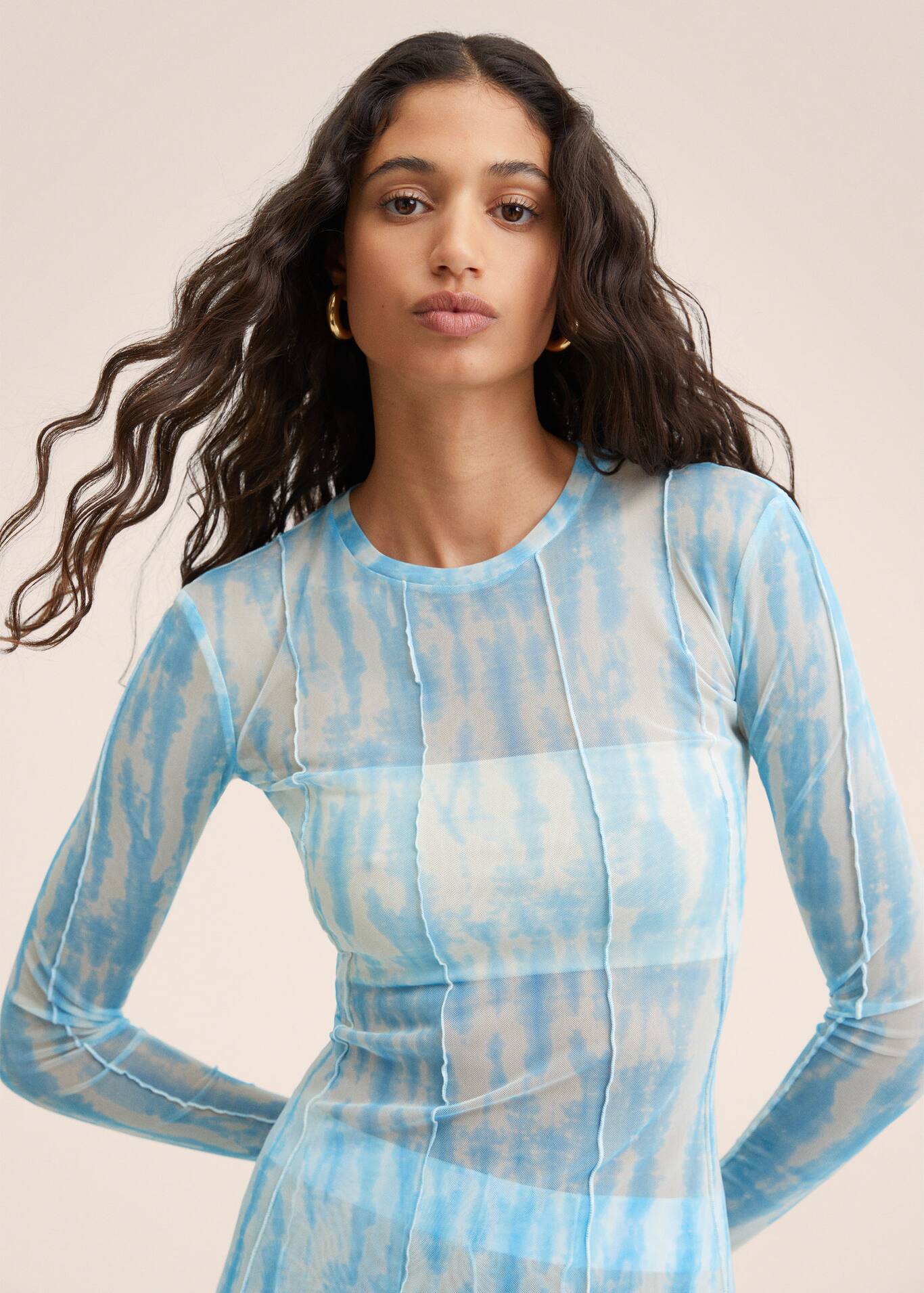 Seam printed dress Women MANGO OUTLET USA