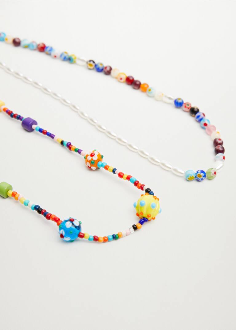 Mixed bead necklace Women Mango USA