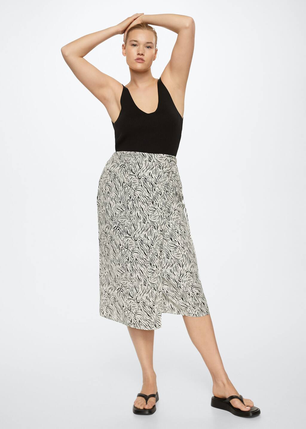 Mango Wrap print skirt 27068632 05