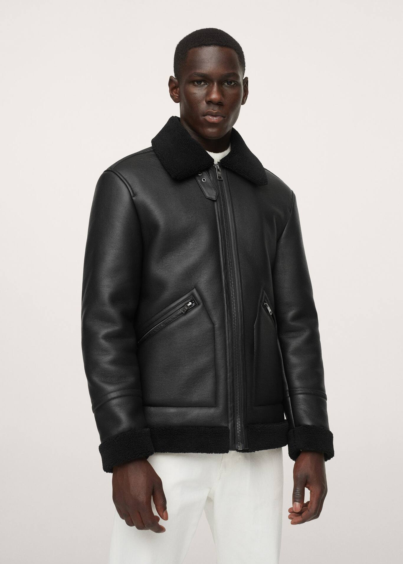 Cazadora biker doble faz Hombre Mango Man Andorra