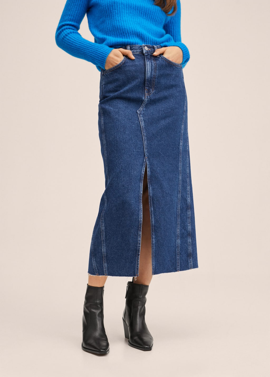 Denim rok met split - Dames | Mango België
