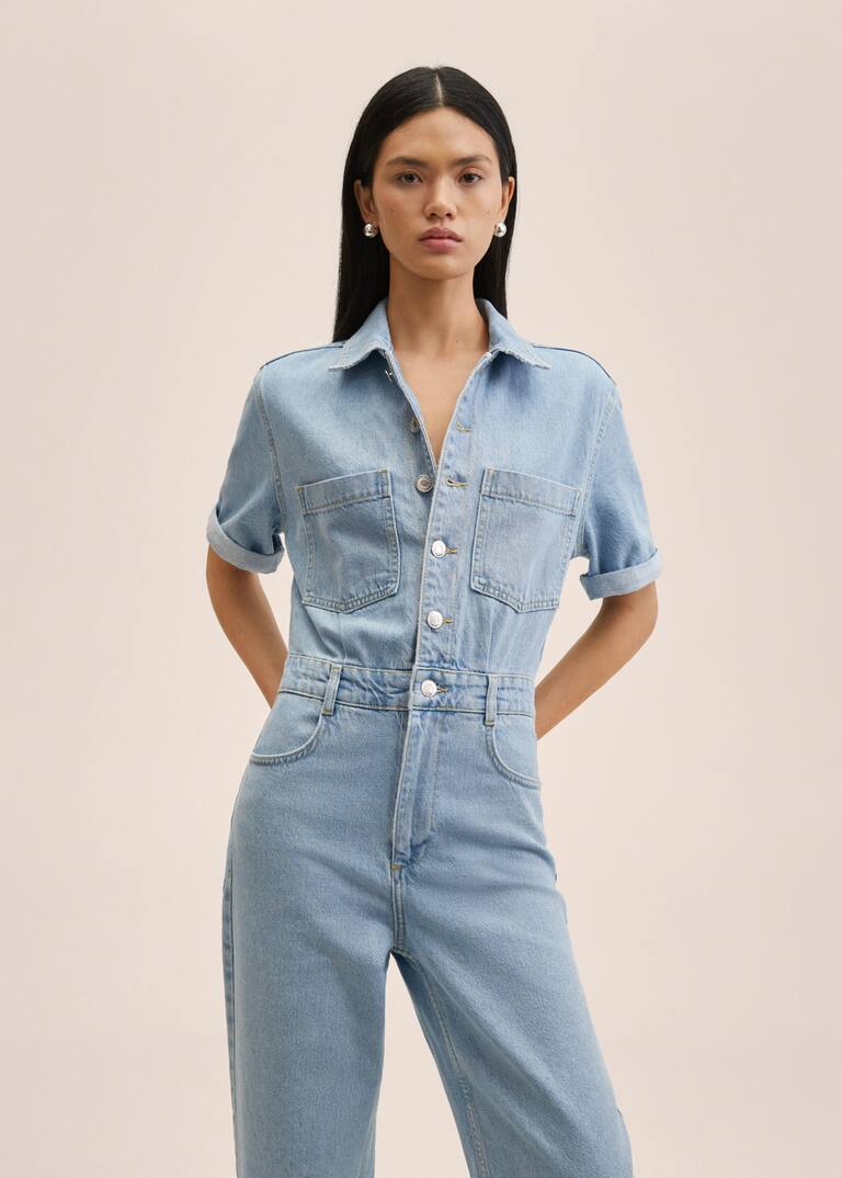 Denim cotton jumpsuit Women MANGO OUTLET USA