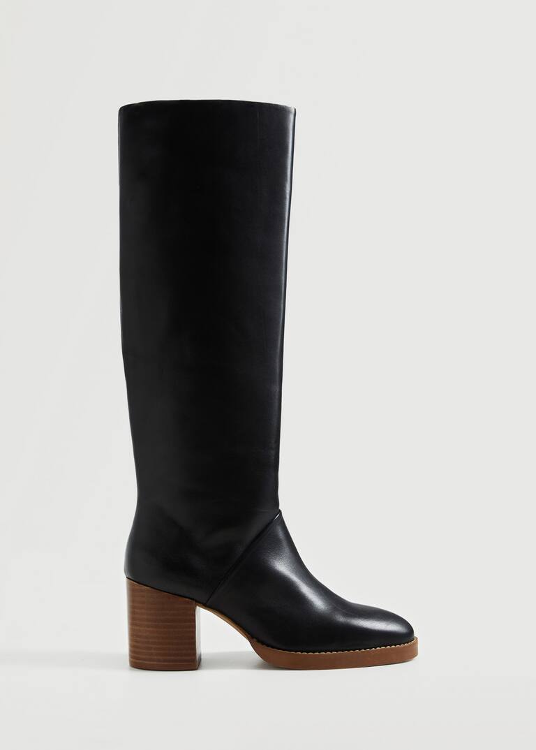 Heel leather boot Women MANGO OUTLET USA