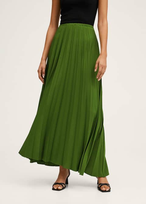 Pleated midi skirt - Medium plane