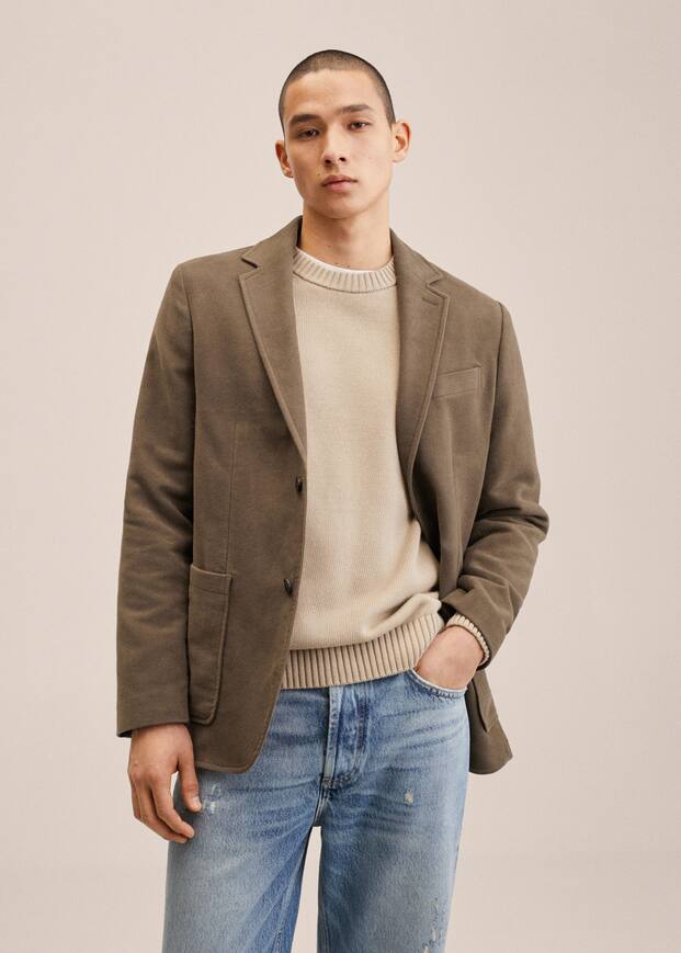 Bavlnn sako slim fit - Nhled ve stedov rovin
