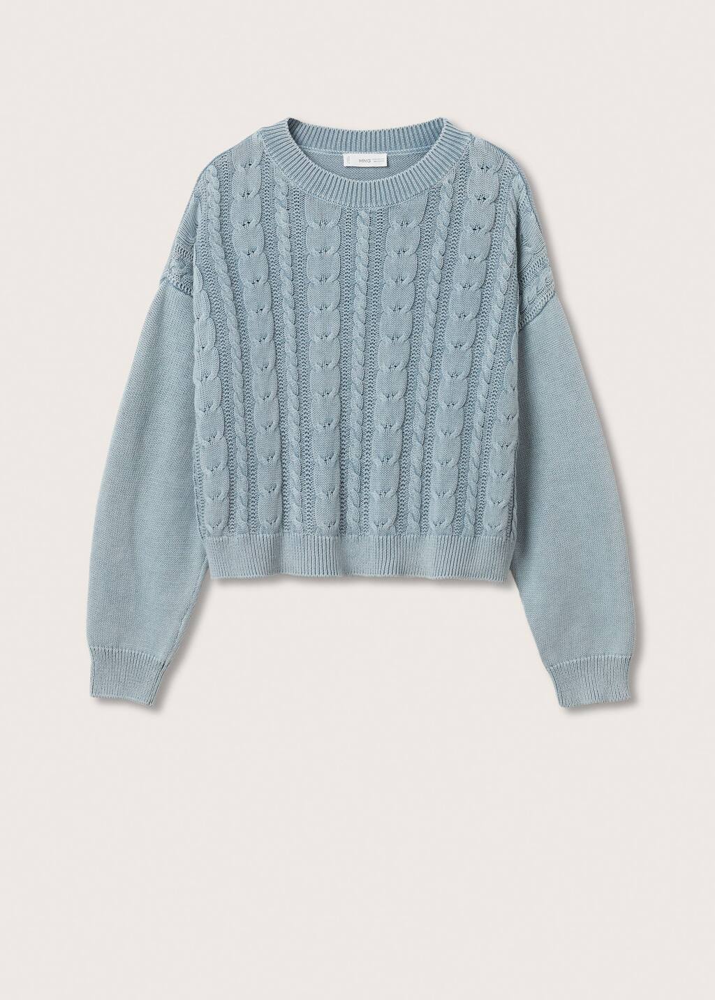 cable crop sweater tee