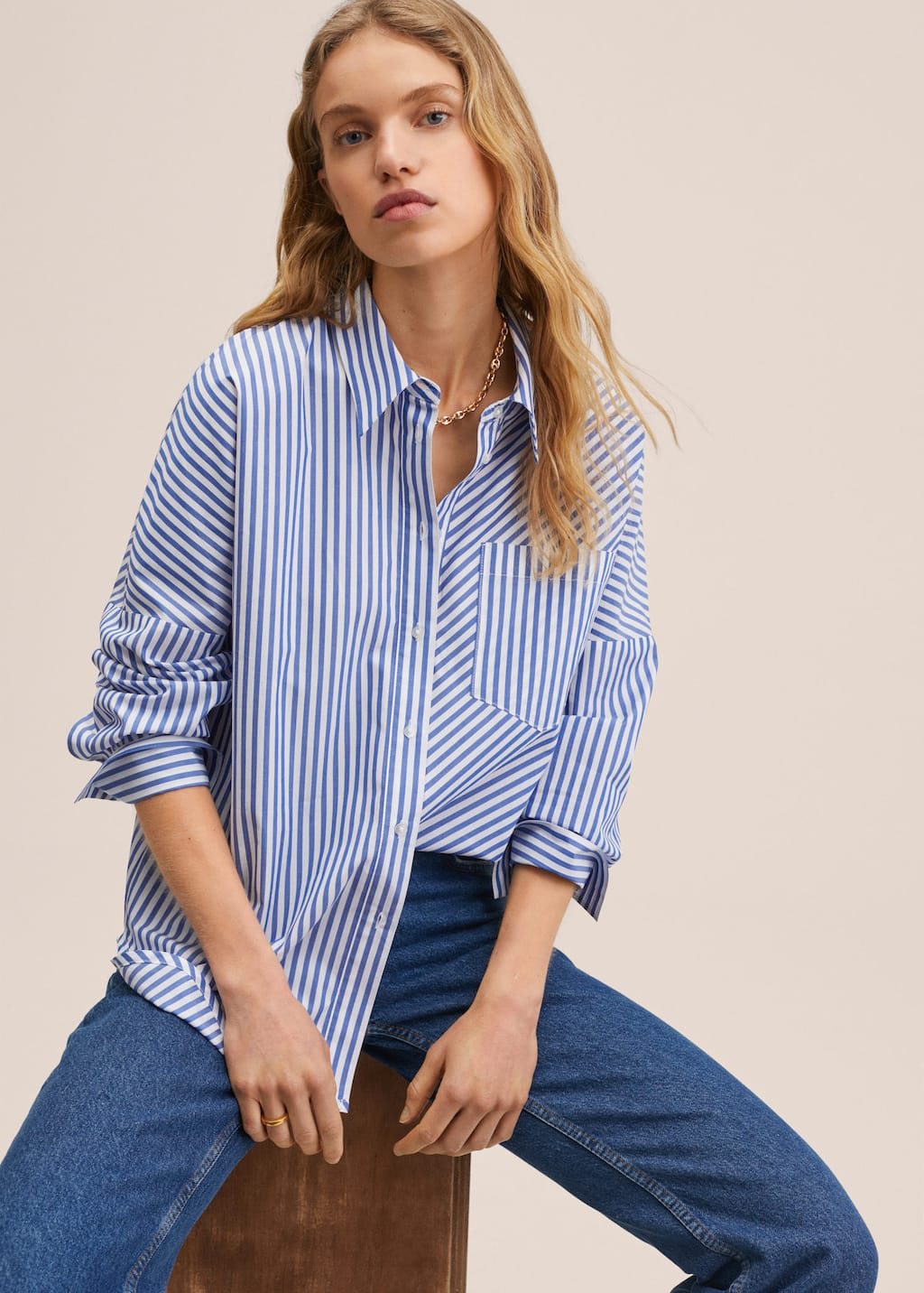 Mango Striped cotton shirt. 6