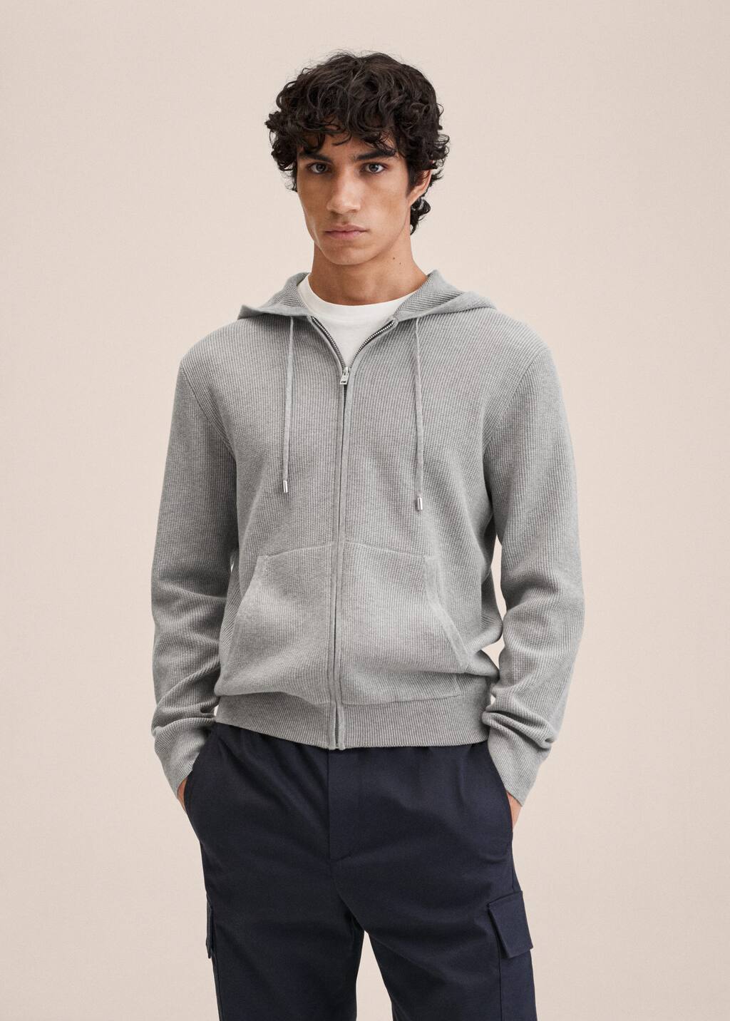 Structured hooded cardigan Man MANGO OUTLET Mongolia