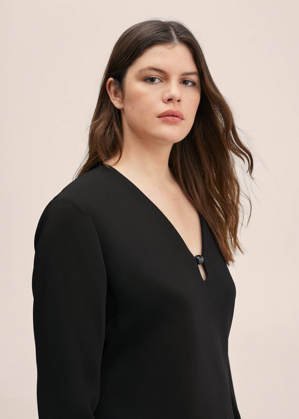 Dress with neck applique Woman MANGO OUTLET Greece