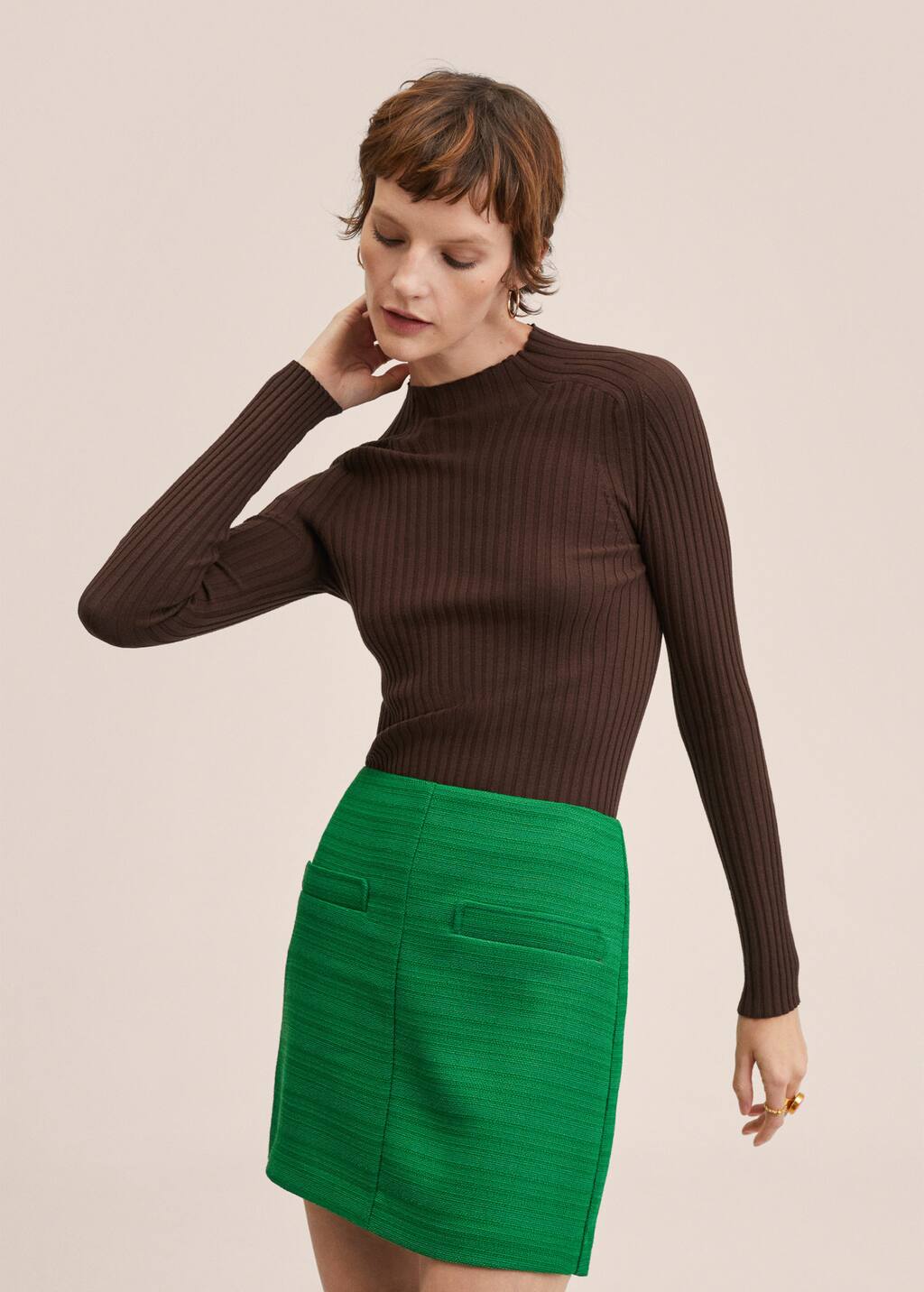 Mango Ribbed knit sweater 27085773 32