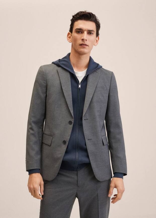 Oblekov sako slim fit z panensk vlny - Nhled ve stedov rovin