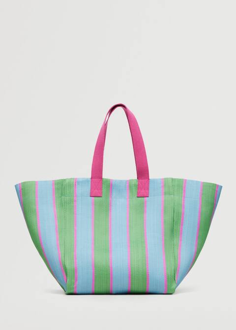 Pruhovan kabelka shopper