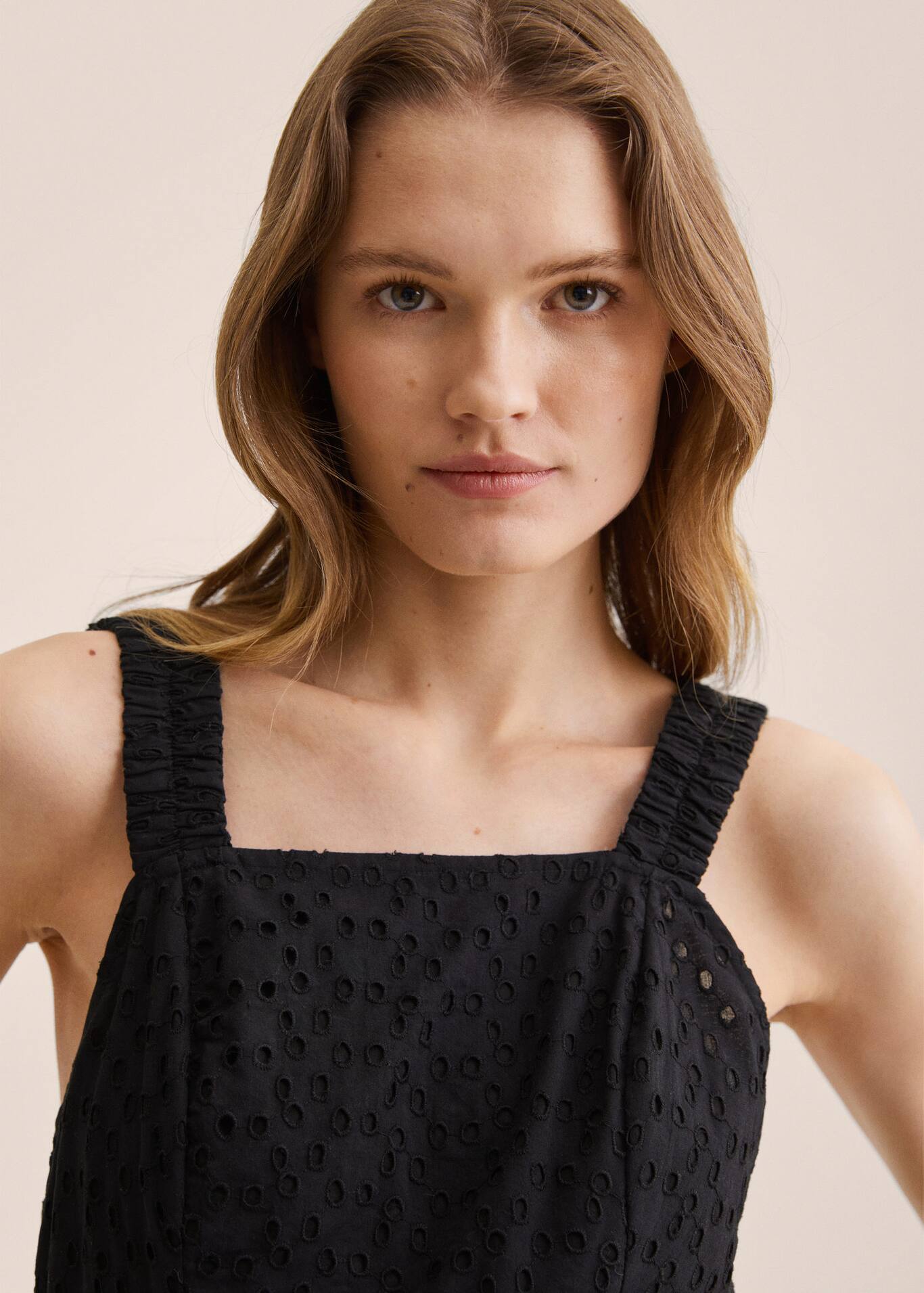 Swiss embroidery jumpsuit Woman MANGO OUTLET United Kingdom Swiss embroidery jumpsuit Woman MANGO OUTLET United Kingdom