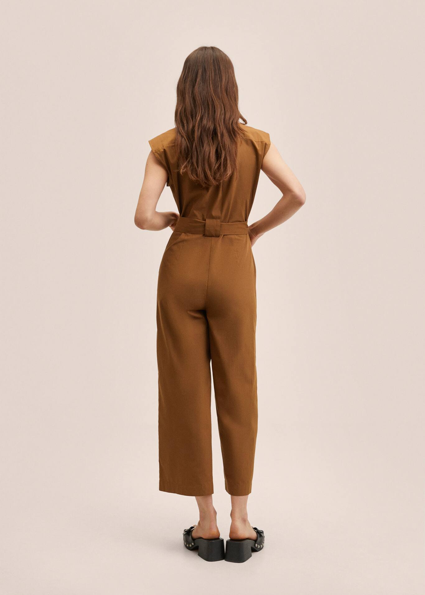 Belted cotton jumpsuit Women MANGO OUTLET USA