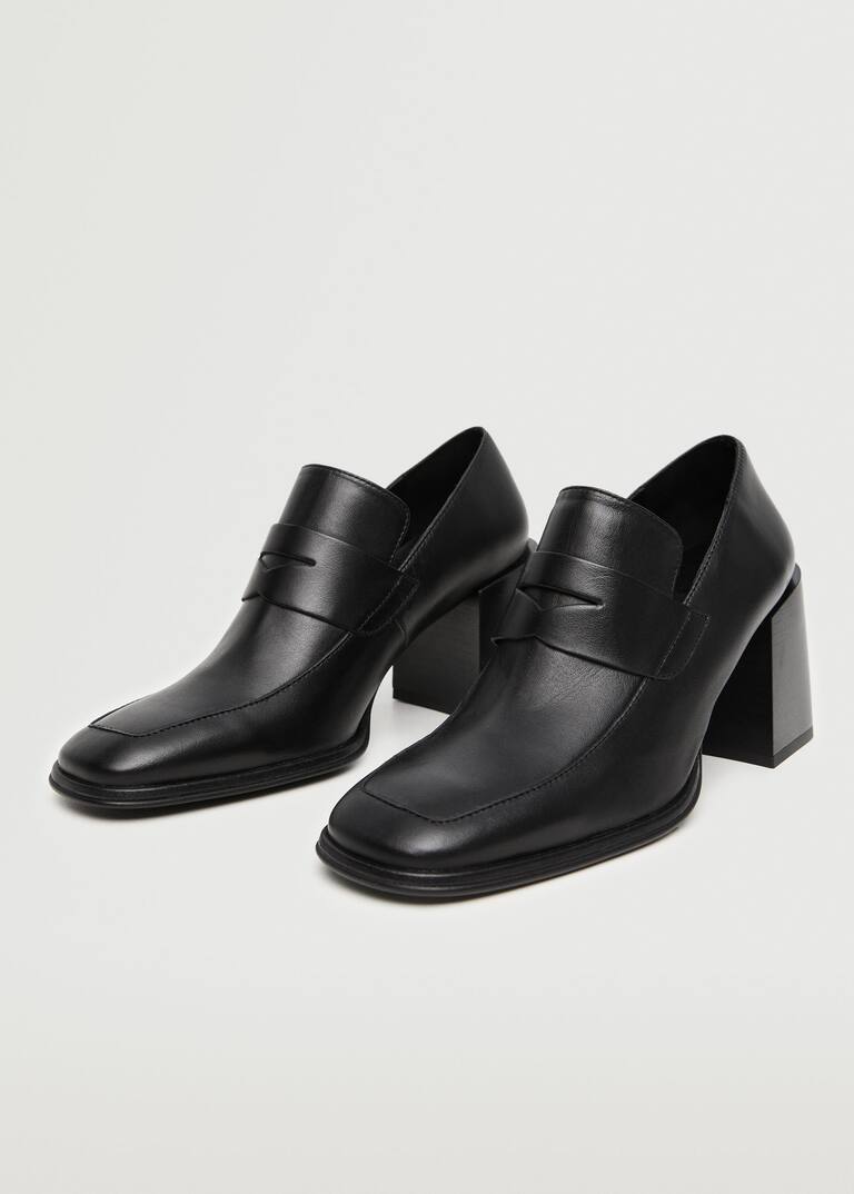 Heel leather shoes Women Mango USA
