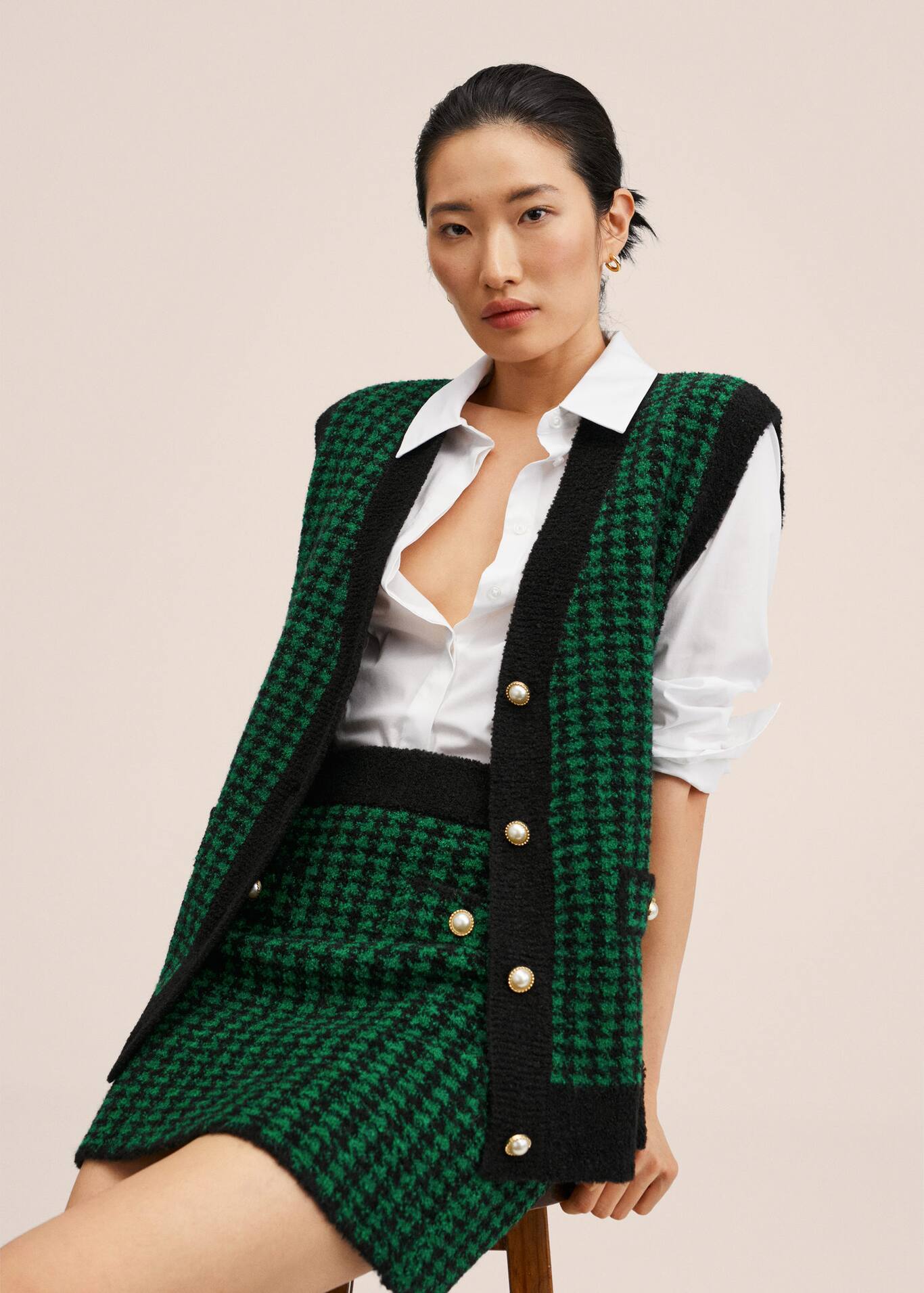 Houndstooth vest Women MANGO OUTLET USA