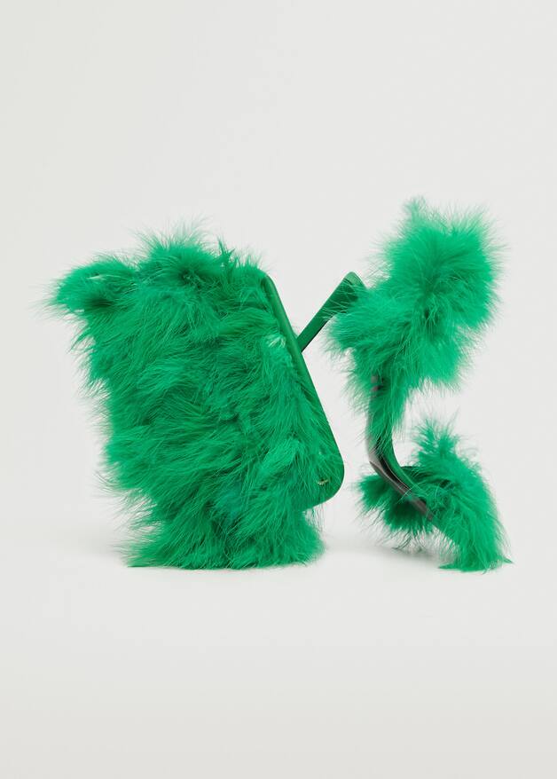 sandales avec plumes