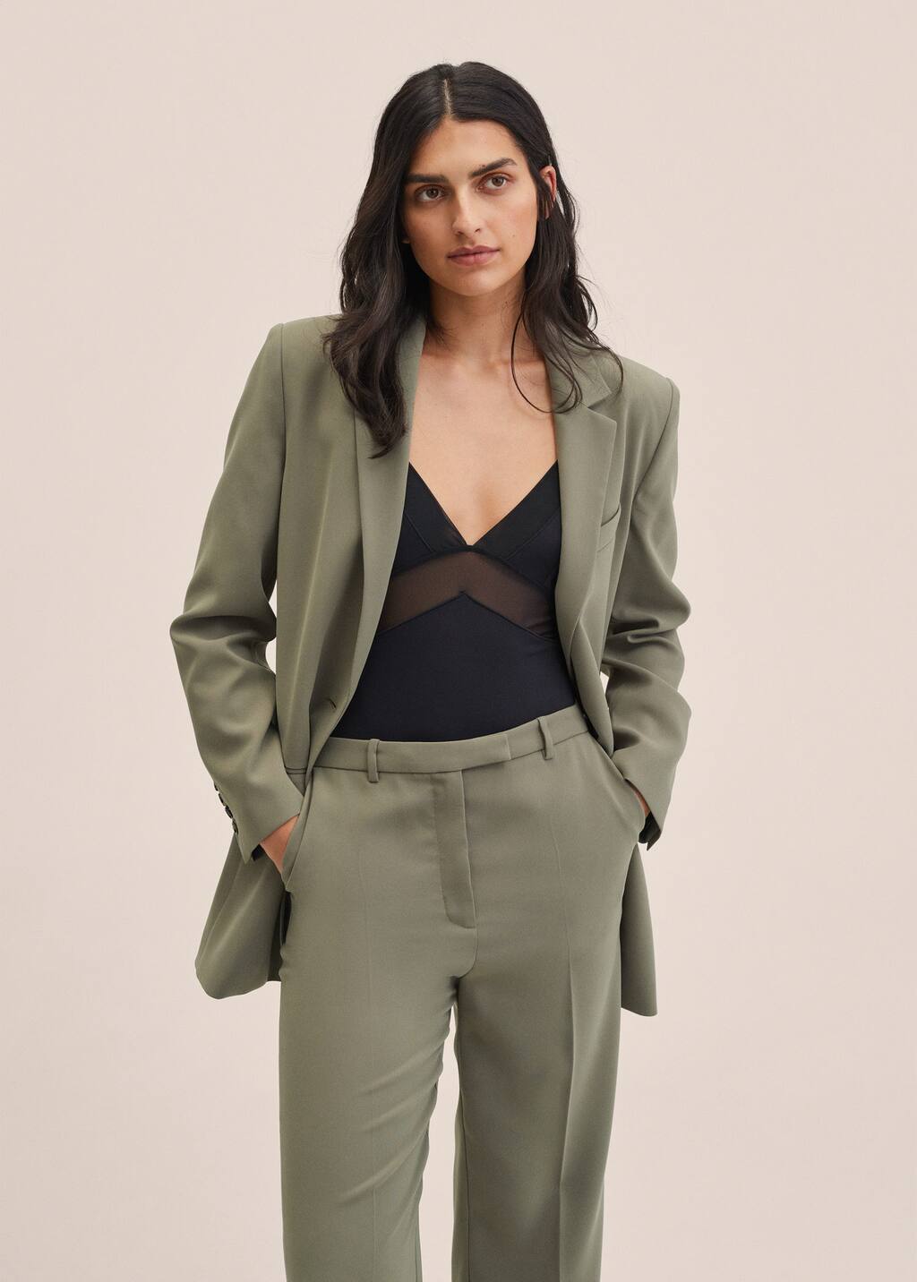 Pantalón recto traje - Mujer | Mango España