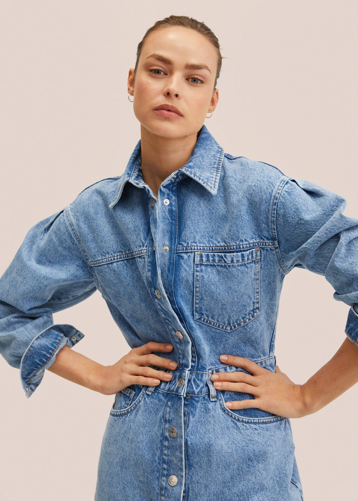 Denim shirt dress - Women | MANGO OUTLET USA