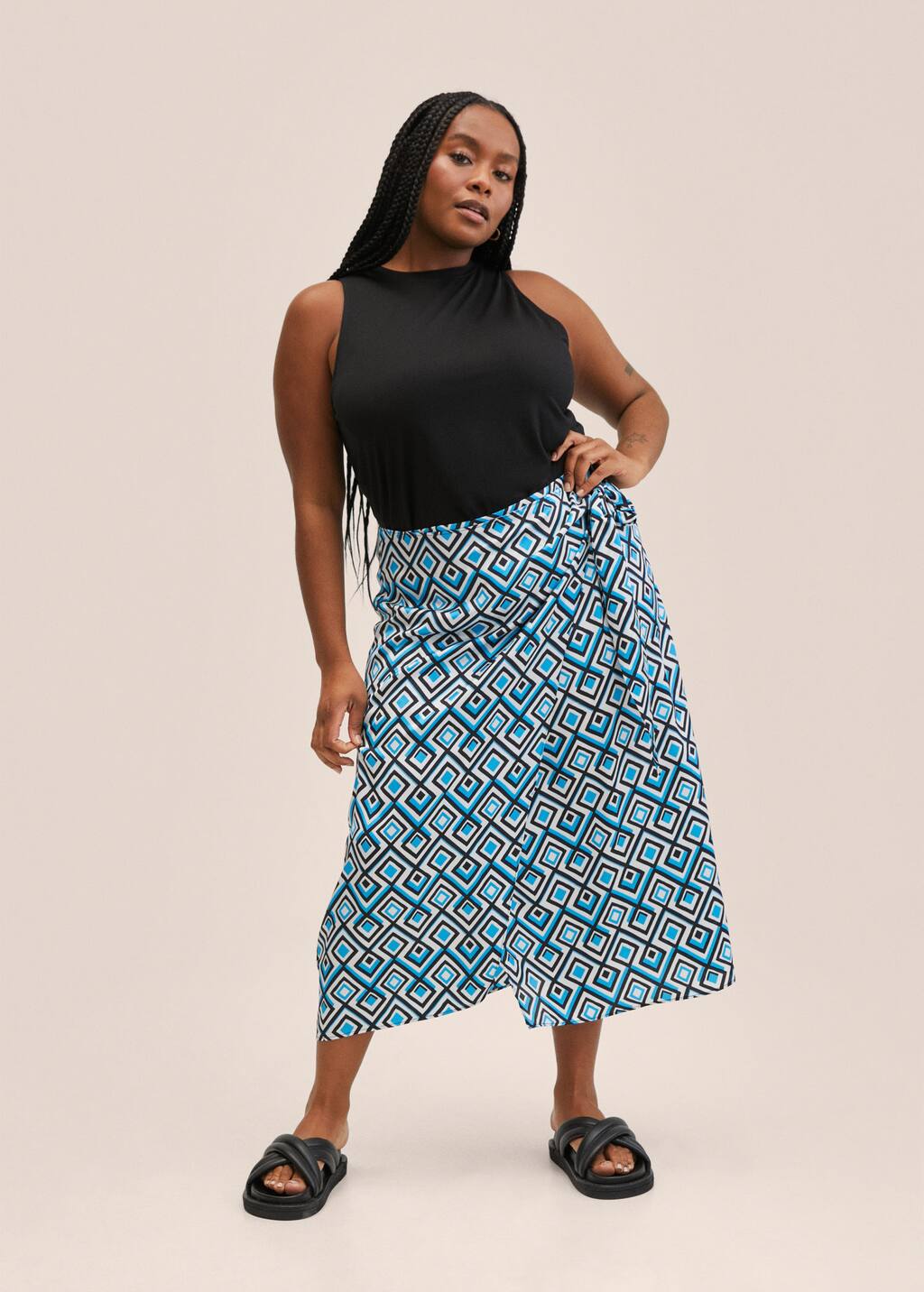 Mango Wrap print skirt 27097115 52