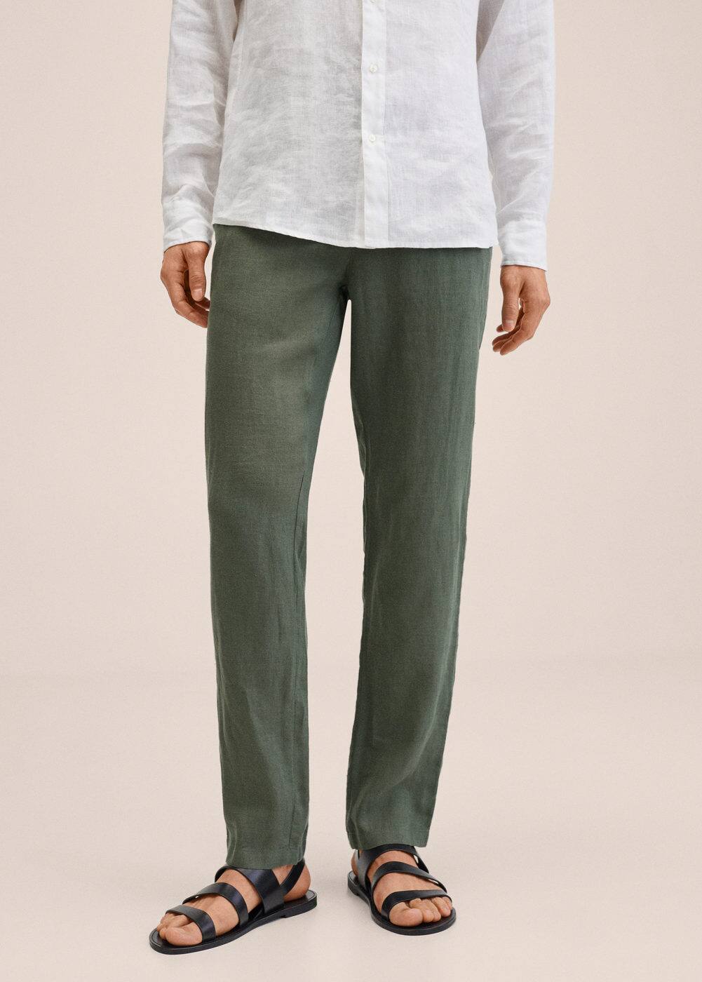 Slim fit linen pants Men MANGO OUTLET USA