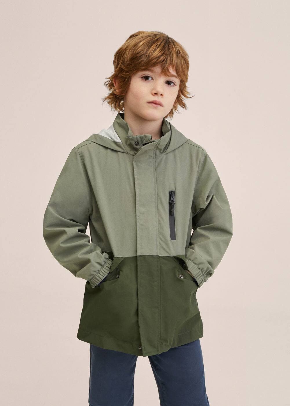 Two-tone anorak - Boys | MANGO OUTLET Greece