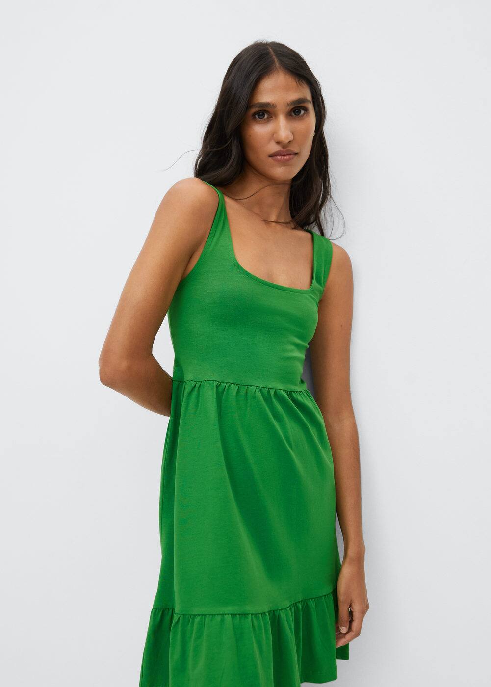 Frill cotton dress - Women | MANGO OUTLET USA