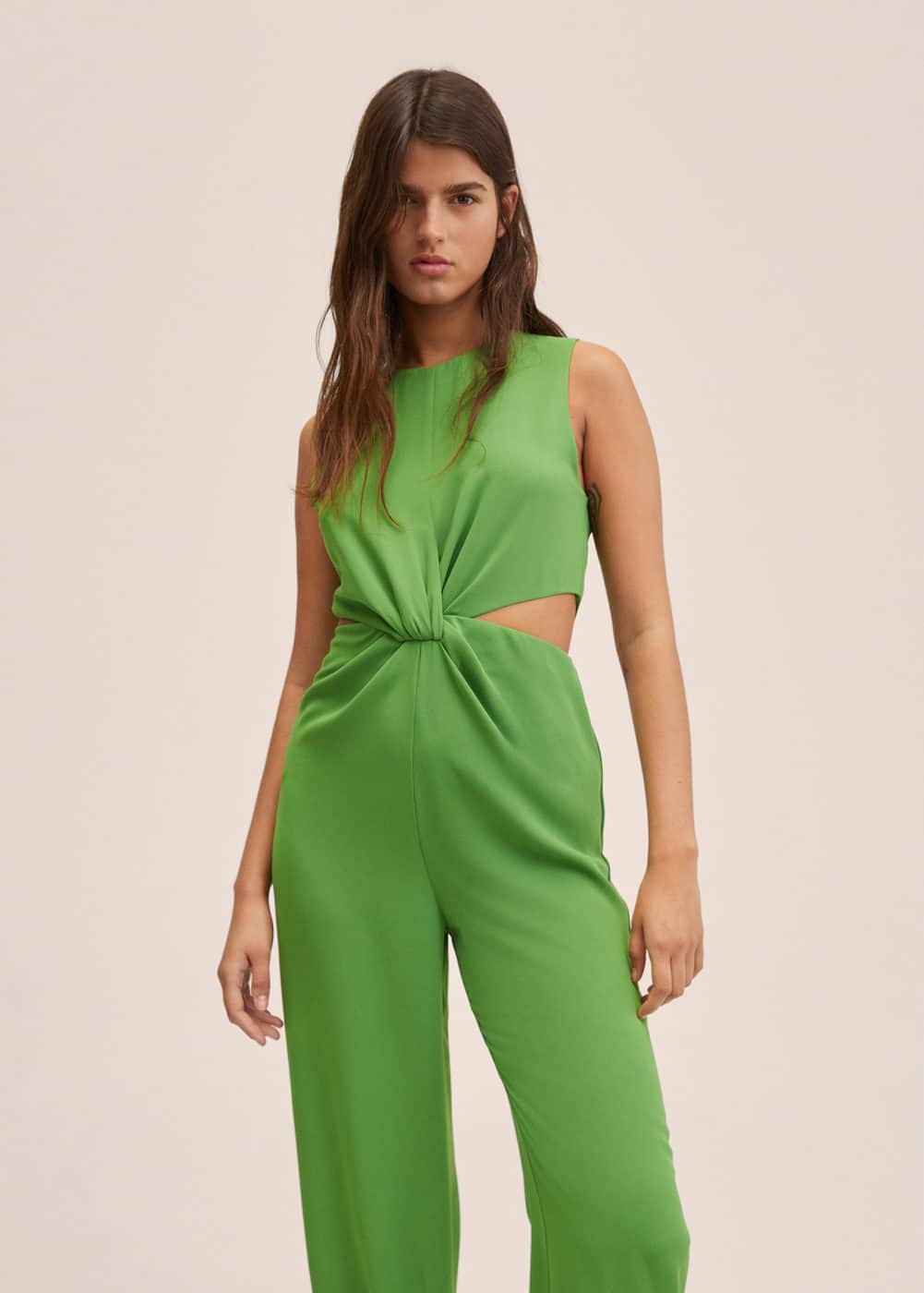 Hee Grand Womens Deep V Casual Sleeveless Long Jumpsuit Rompers Chinese L Green