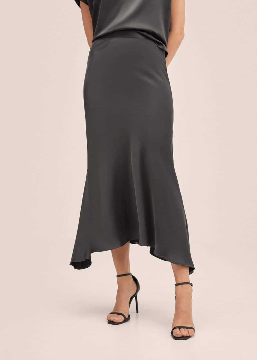 Midi satin skirt Woman Mango Malaysia