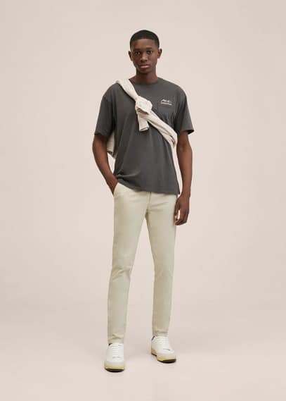 Pantaloni slim-fit cotone