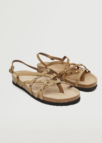 Sandali pelle borchie