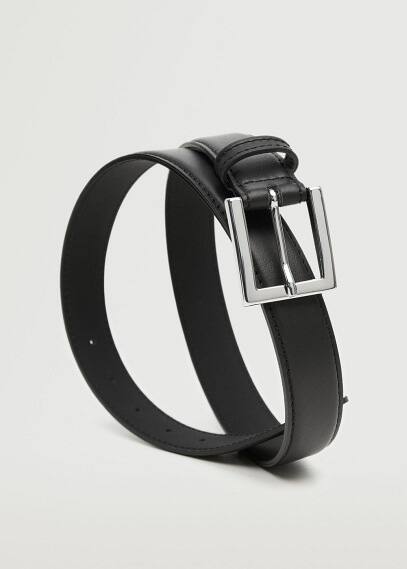 Cintura pelle fibbia quadrata