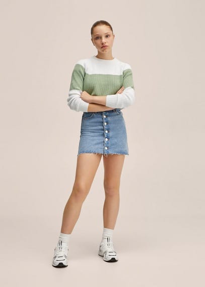 Pullover bicolore maglia