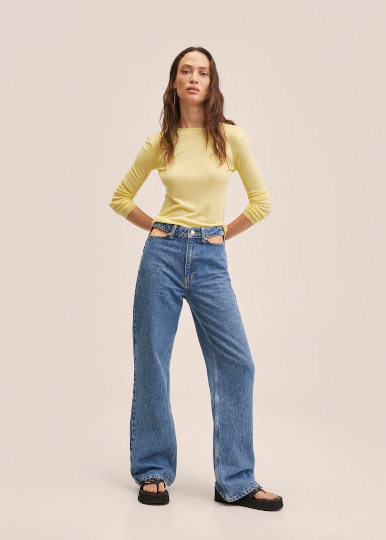 100 Lyocell T shirt Woman MANGO OUTLET Greece 100-lyocell-t-shirt-woman-mango-outlet-greece