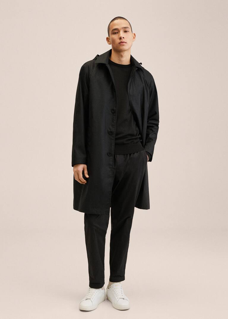 Hooded waterproof trench coat Men MANGO OUTLET USA