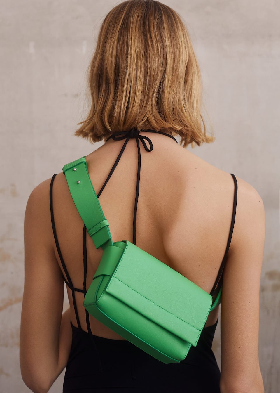 bright green Small, Crossbody bag with Long adjustable strap. Flap closure with magnetic button. 7.09x5.12x2.76in (LengthxHeightxWidth).