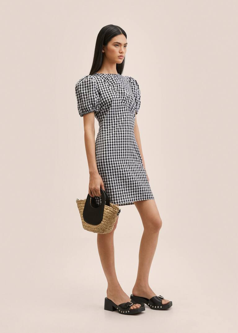 Gingham check dress Women Mango USA